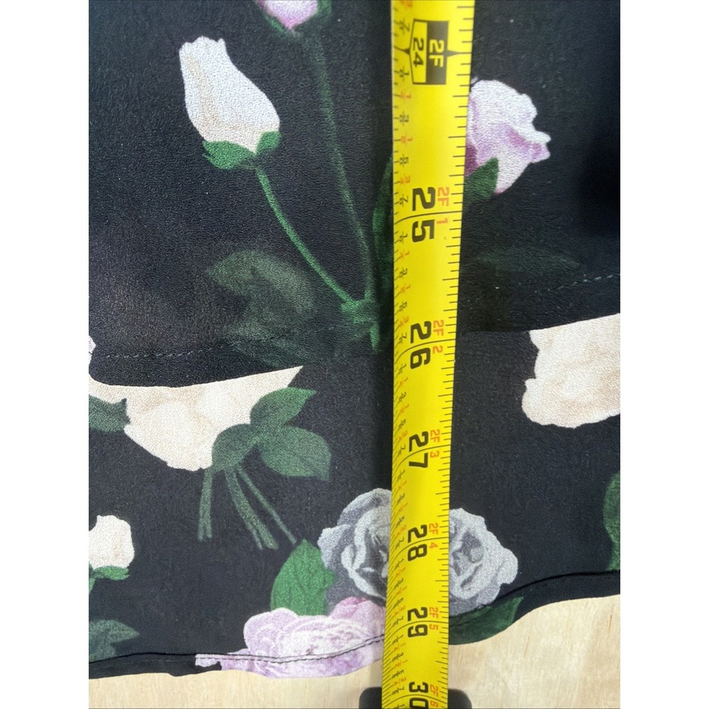 Equipment Femme 100% Silk Floral Button Up Blouse Black Pink S - Picture 7 of 8